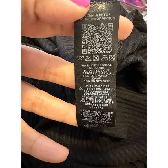 Asos black crew neck long sleeves side slits sweater size 4 - Picture 4 of 9